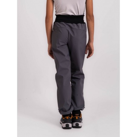 Laste softshell püksid fliisvoodriga Street strong, hall/must