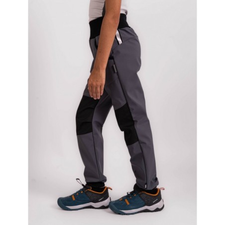 Laste softshell püksid fliisvoodriga Street strong, hall/must