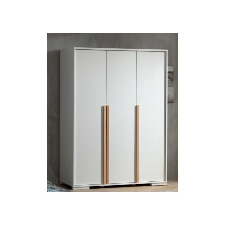 Riidekapp London 3 uksega, valge/pöök