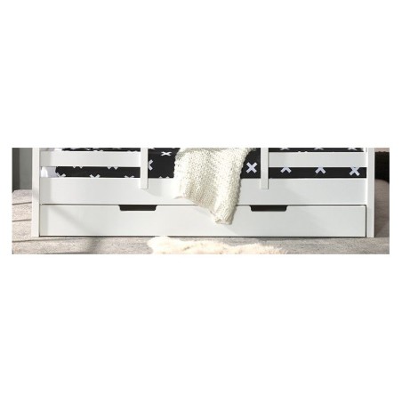 Majavoodi House 90x200 cm + lisavoodi sahtel, mänd/valge