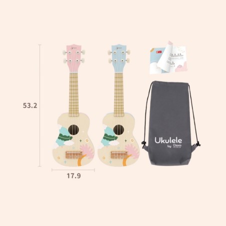 Puidust Ukulele kitarr lastele, sinine
