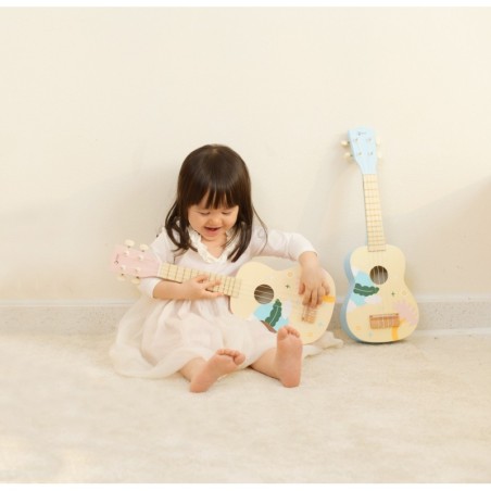 Puidust Ukulele kitarr lastele, roosa