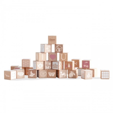 Puidust pastellsed klotsid tähed/mustrid, 29 osa