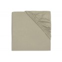Kummiga lina jersey puuvill, 70x140 cm, Olive Green