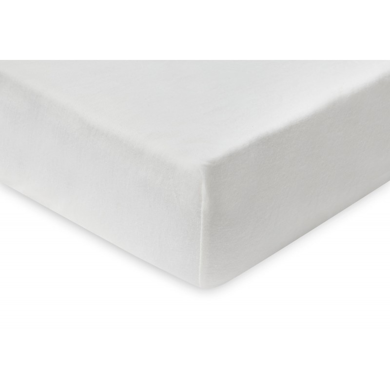 Kummiga lina jersey puuvill, 70x140 cm, ivory