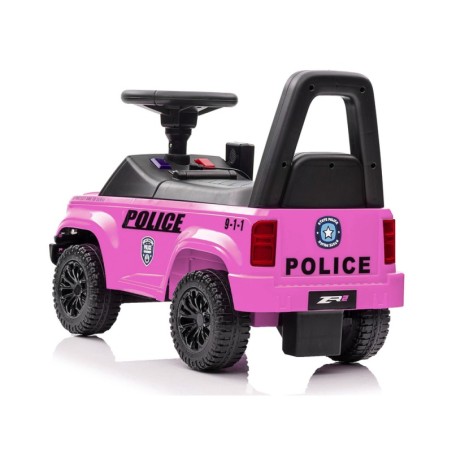 Pealeistutav tõukeauto Politsei, roosa