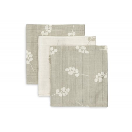 Musliin lapid 3 tk, 31x31 cm, Twig Olive Green