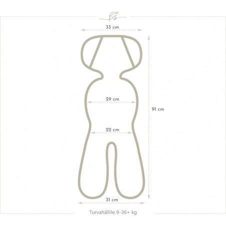 3D higistamisvastane turvahälli (9-36 kg) sisu, Boho