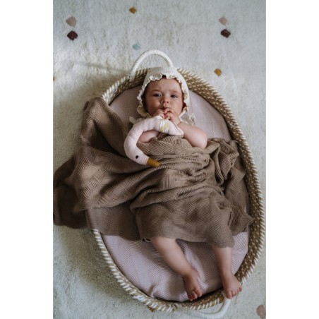 Kootud bambus beebitekk 80x90 cm, toffee