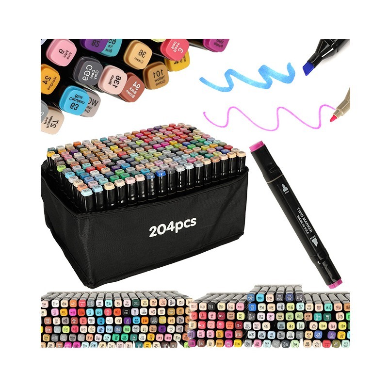 Kahepoolsed markerid 204 tk + alus