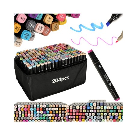 Kahepoolsed markerid 204 tk + alus