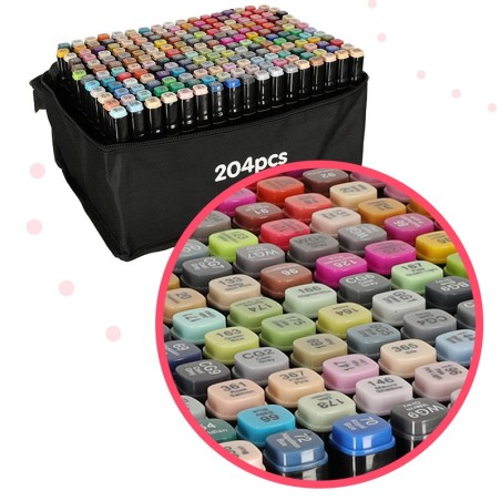 Kahepoolsed markerid 204 tk + alus