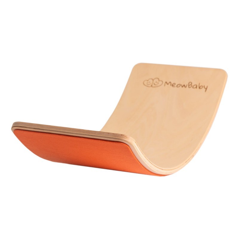 Tasakaalulaud lastele 80x30cm, naturaalne / oranž vilt