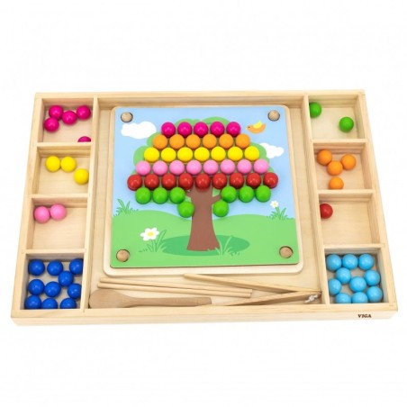 Montessori pusle mäng, püüdke ja sobitage pallid