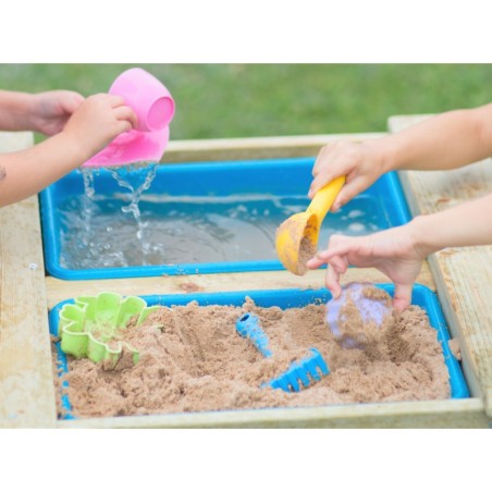 Laste mängulaud piknikulaud pinkide ja kastidega