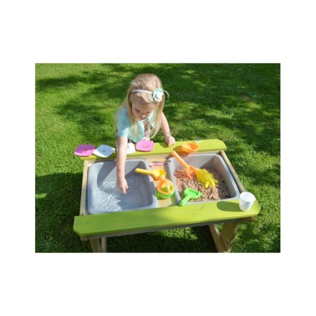 Laste mängulaud piknikulaud pinkide ja kastidega Deluxe