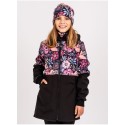 Laste softshell mantel fliisvoodriga, must/magic flowers