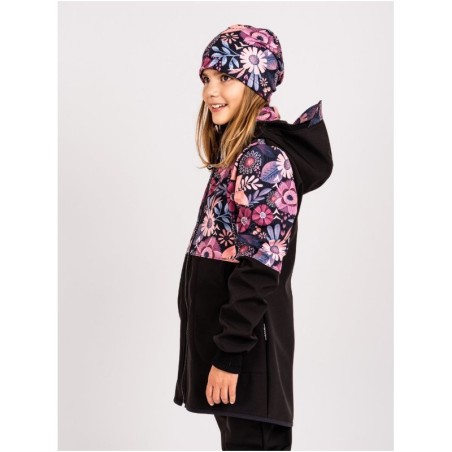 Laste softshell mantel fliisvoodriga, must/magic flowers