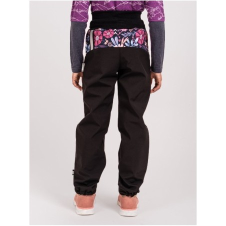 Softshell püksid fliisvoodriga Basic, must/magic flowers