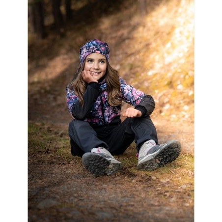 Softshell püksid fliisvoodriga Basic, must/magic flowers