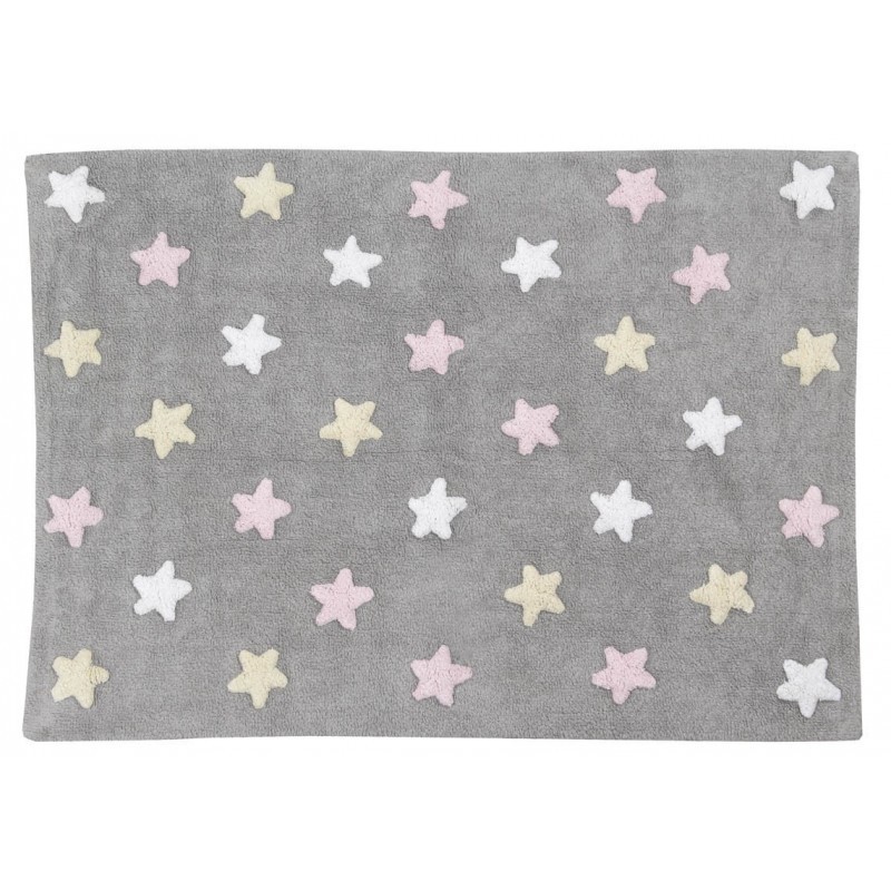 Pestav vaip Tricolor Star Gris/Rosa 120 x 160 cm