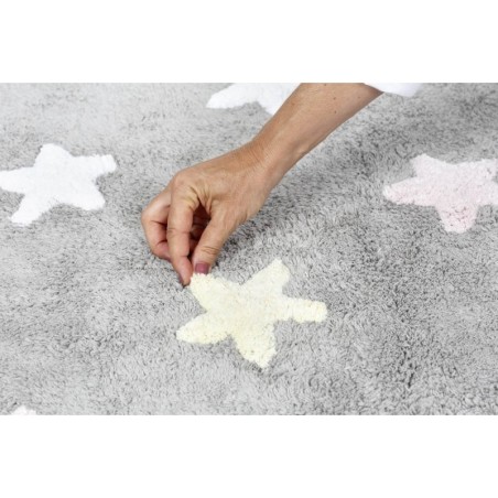 Pestav vaip Tricolor Star Gris/Rosa 120 x 160 cm