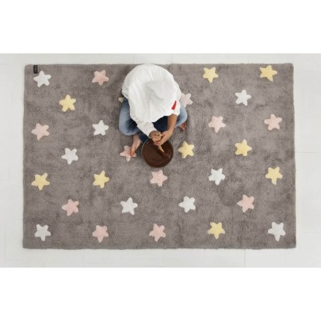 Pestav vaip Tricolor Star Gris/Rosa 120 x 160 cm