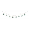Pom Pom vanik Tie-Dye Green