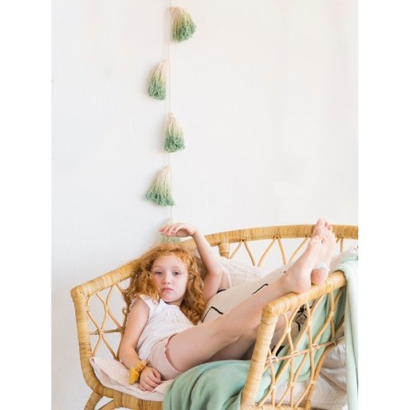 Pom Pom vanik Tie-Dye Green