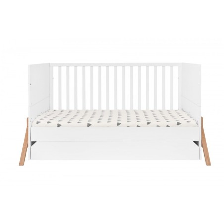 Lotta snow valge võrevoodi/väikelapse voodi 70x140 sahtliga