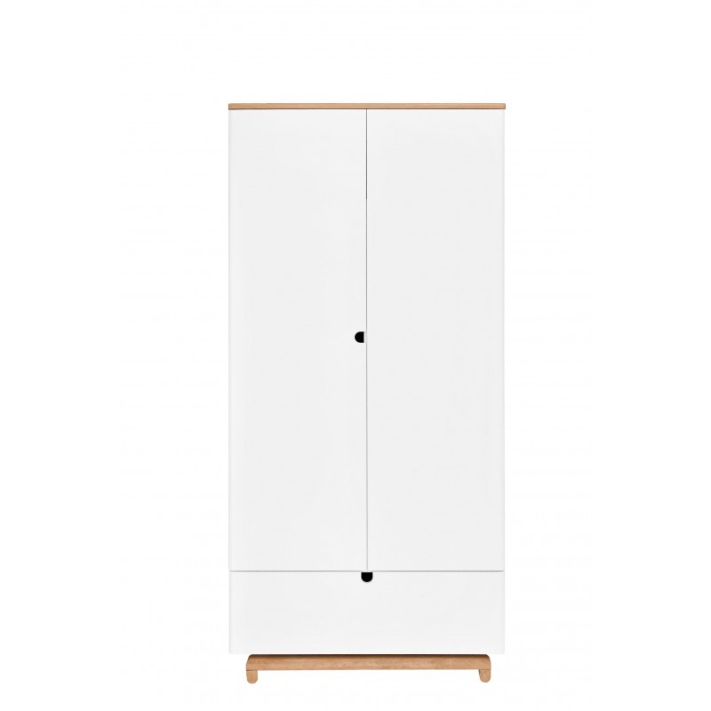 Kaheukseline mahukas riidekapp tamm/valge