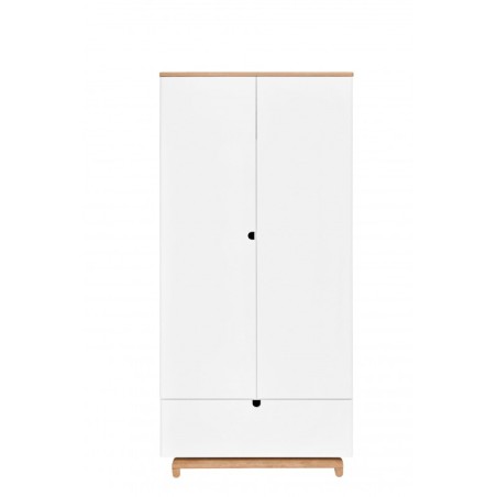 Kaheukseline mahukas riidekapp tamm/valge