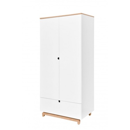 Kaheukseline mahukas riidekapp tamm/valge