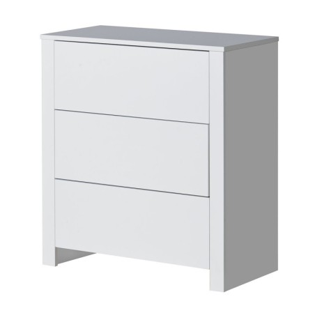 Sahtlitega kummut mähkimislauaga BASIC valge