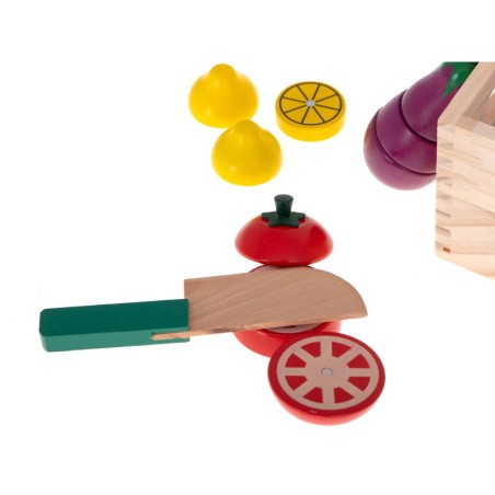 Puidust lõigatavad köögiviljad + aksessuaarid