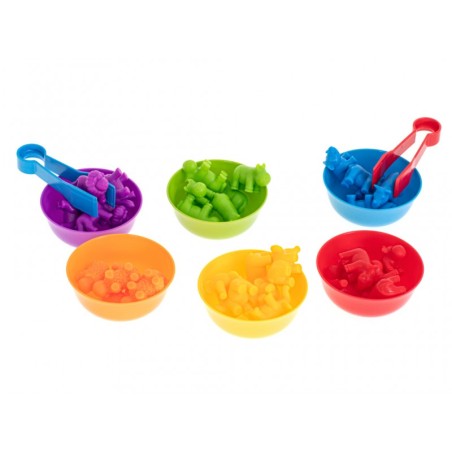 Montessori loendamise ja värvide mäng loomadega