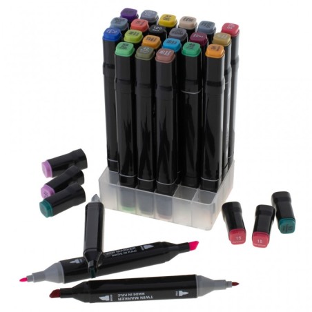 Kahepoolsed markerid 24 tk + alus