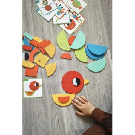 Puidust Montessori pusle 40 mustrit taasloomiseks 55 el. FSC sertifitseeritud