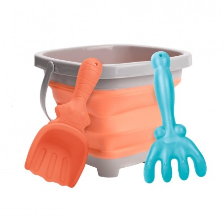 Kokkupandava ämbri komplekt reha ja kühvliga, oranž