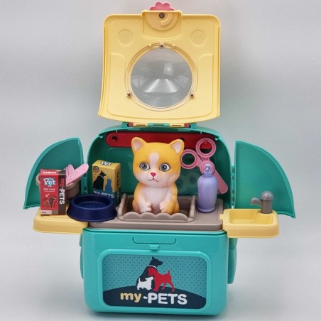 Kitten kaasaskantav ilusalong 2in1 transporteri seljakotis