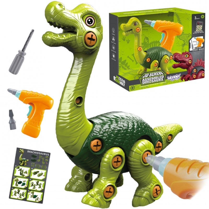 Dinosaurus kruvimiseks ehituskomplekt + puur 31 osa