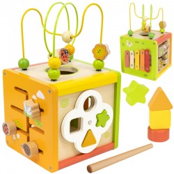 Puidust tegeluskuubik 5in1
