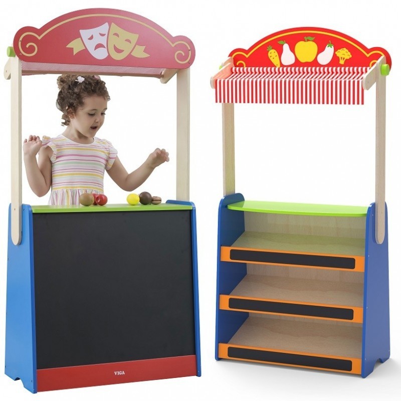 Puidust teater ja toidupood 2in1