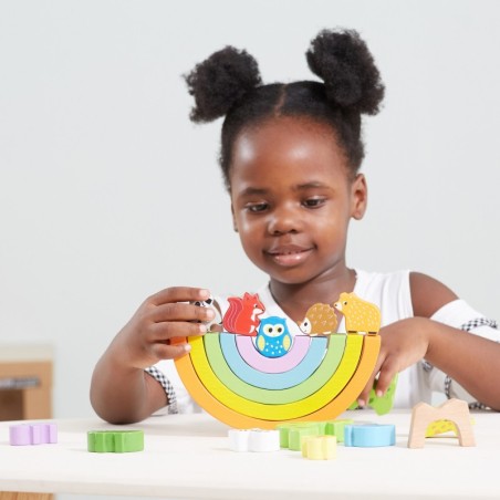 Puidust vikerkaarekujulised pusleklotsid Creative Montessori
