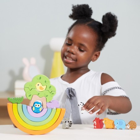 Puidust vikerkaarekujulised pusleklotsid Creative Montessori
