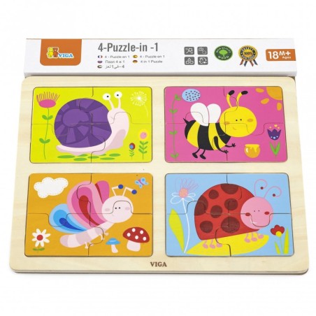 VIGA Puidust pusle Putukad 4in1