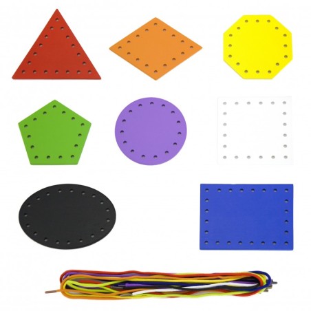 VIGA Puidust kujundid Montessori nöörimiseks