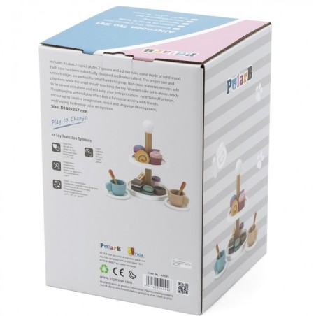 Viga PolarB Puidust taldrik koogikeste küpsistega kohviga, komplektis 15 tarvikut