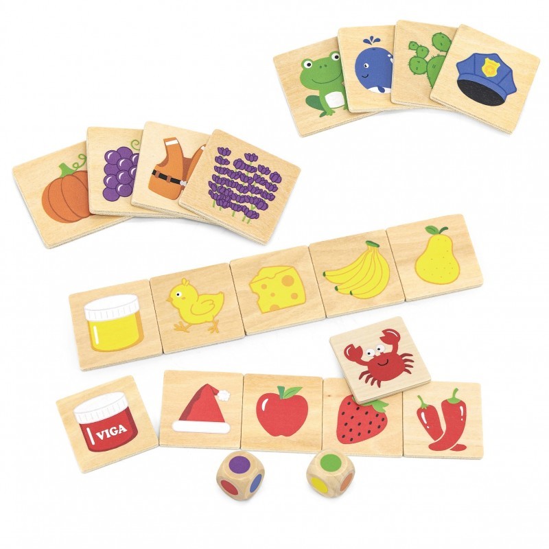 Õppemäng montessori Puidust pusle - värvide ja kujundite sobitamine