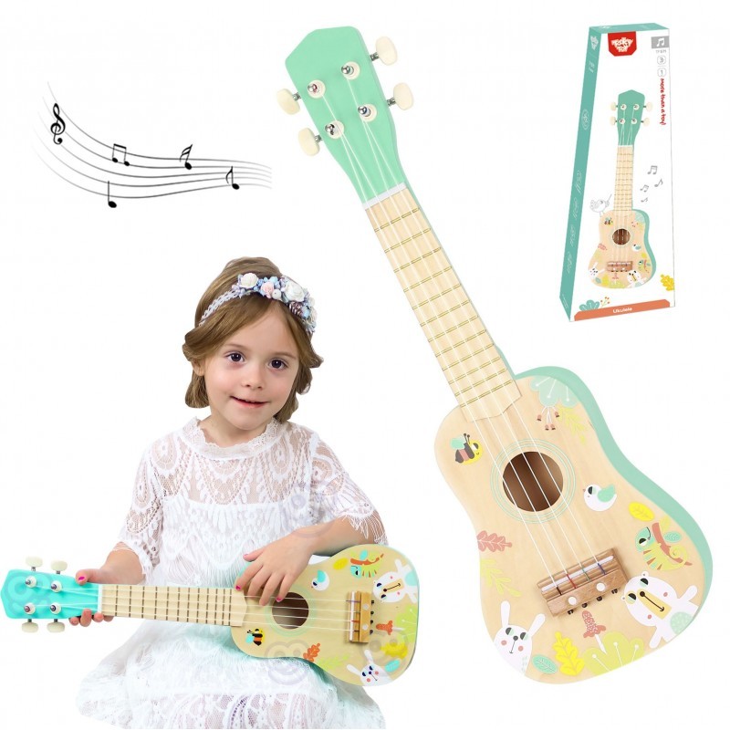 Puidust ukulele kitarr lastele 3+